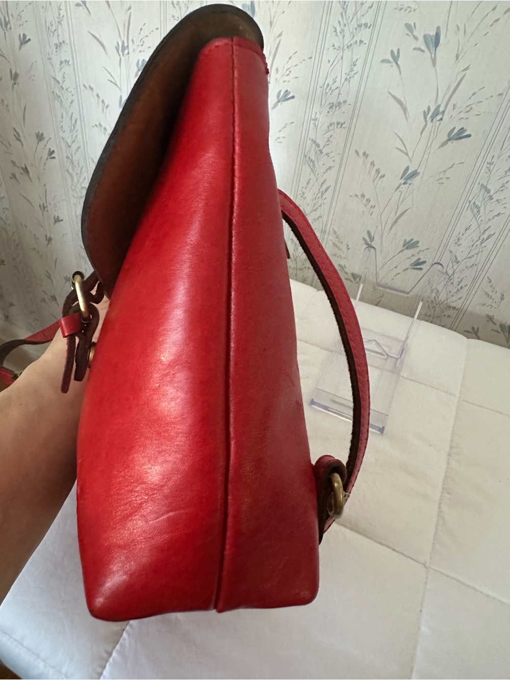 Patricia Nash Red Leather Backpack - Picture 7 of 14